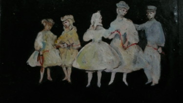 Peinture intitulée "Le fil rouge" par Emilie Lagarde, Œuvre d'art originale