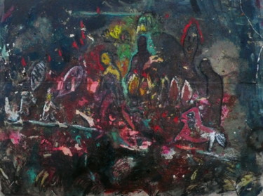 Painting titled "La peine du cheval" by Emilie Lagarde, Original Artwork