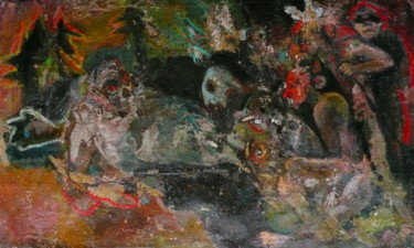 Pintura intitulada "La guerre" por Emilie Lagarde, Obras de arte originais