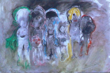 Schilderij getiteld "Les dissidents" door Emilie Lagarde, Origineel Kunstwerk