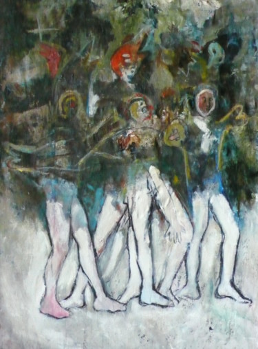 Peinture intitulée "La contredanse" par Emilie Lagarde, Œuvre d'art originale