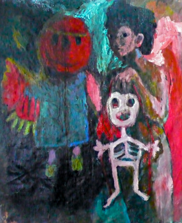 Peinture intitulée "le maître des panti…" par Emilie Lagarde, Œuvre d'art originale