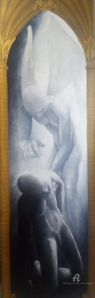 Painting titled "Le gardien" by Emilie Mota-Maldonado, Original Artwork, Acrylic