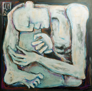 Malerei mit dem Titel "Songe n°1" von Emilie Mota-Maldonado, Original-Kunstwerk, Acryl Auf Keilrahmen aus Holz montiert