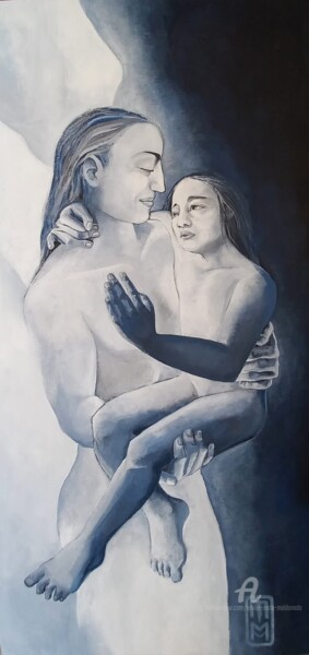 Malerei mit dem Titel "Je suis toujours av…" von Emilie Mota-Maldonado, Original-Kunstwerk, Acryl Auf Keilrahmen aus Holz mo…