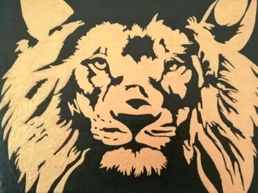 Painting titled "The lion king" by Emilie Ruffat, Original Artwork, Acrylic