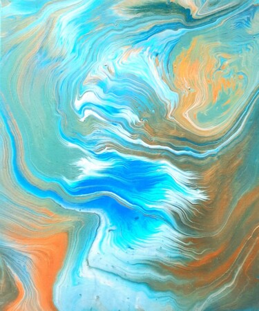 Malerei mit dem Titel "The ocean waves" von Emilie Ruffat, Original-Kunstwerk, Acryl Auf Keilrahmen aus Holz montiert