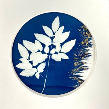Painting titled "Cyanotype" by Émilie Singy, Original Artwork, Non Manipulated Photography Mounted on Cardboard