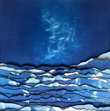 Painting titled "Cyanotype Nouveau M…" by Émilie Singy, Original Artwork, Non Manipulated Photography Mounted on Cardboard