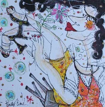 Painting titled "Party time" by Emilie Teillaud, Original Artwork