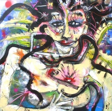 Painting titled "Palabres." by Emilie Teillaud, Original Artwork