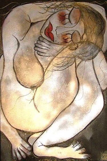 Peinture intitulée "Mots à demi-nus" par Emilie Teillaud, Œuvre d'art originale