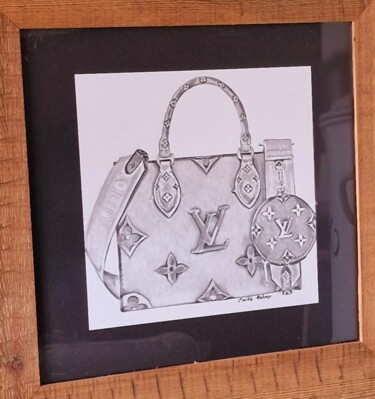 Drawing titled "Sac Louis Vuitton" by Émilie Zahno, Original Artwork, Pencil Mounted on artwork_cat.