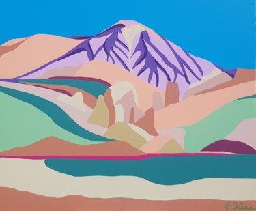 제목이 "Teide"인 미술작품 Emilie Chêne로, 원작, 아크릴 나무 들것 프레임에 장착됨