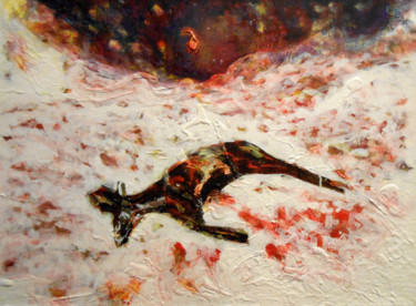 Peinture intitulée "Le cerf mort" par Lorenz, Œuvre d'art originale, Acrylique Monté sur Châssis en bois