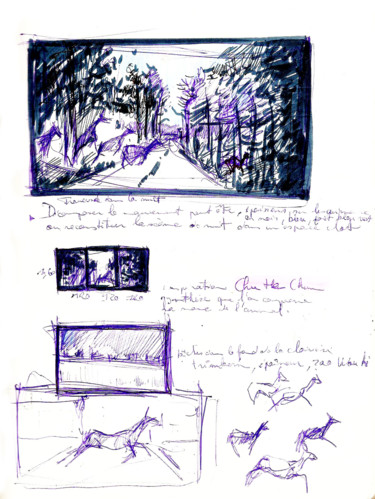 Zeichnungen mit dem Titel "Etude pour la trave…" von Lorenz, Original-Kunstwerk, Bleistift