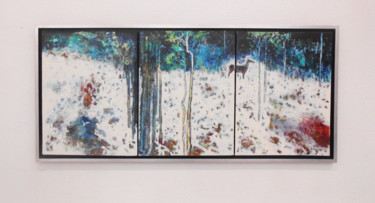 Malarstwo zatytułowany „L'hiver” autorstwa Lorenz, Oryginalna praca, Akryl Zamontowany na Drewniana rama noszy
