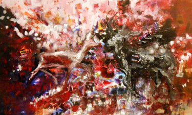 Картина под названием "Amour sauvage III" - Lorenz, Подлинное произведение искусства, Акрил Установлен на Деревянная рама дл…