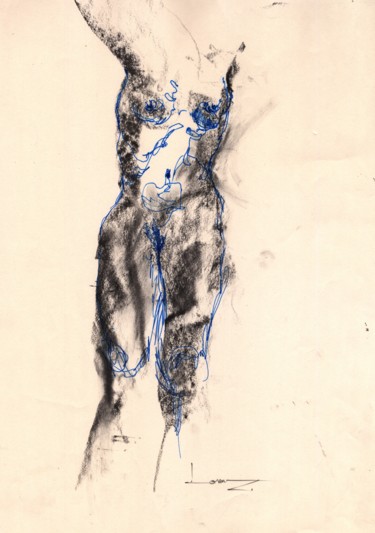 Dessin intitulée "Modèle vivant" par Lorenz, Œuvre d'art originale, Crayon