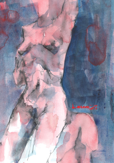 Painting titled "Femme debout" by Lorenz, Original Artwork, Acrylic