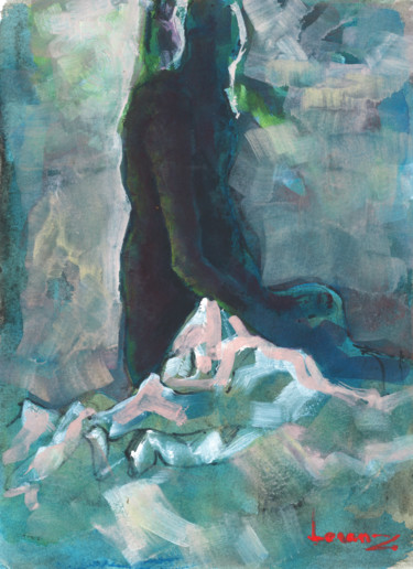 Painting titled "Femme sans visage" by Lorenz, Original Artwork, Acrylic