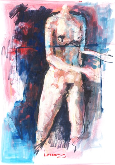 Pintura intitulada "Etude de femme II" por Lorenz, Obras de arte originais, Acrílico