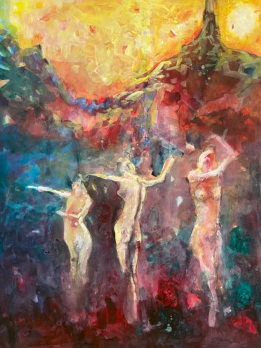 Painting titled "La danse" by Lorenz, Original Artwork, Acrylic