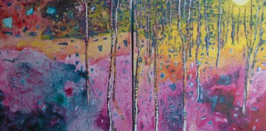 Painting titled "Foret d'automne" by Lorenz, Original Artwork, Acrylic