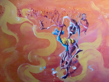 Painting titled "Le cirque" by Lorenz, Original Artwork, Acrylic