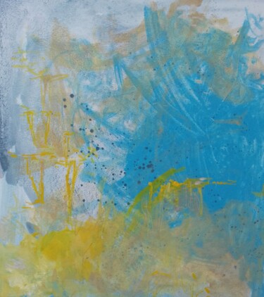 Pintura intitulada "Nymphéas bleu ciel…" por Lorenz, Obras de arte originais, Óleo