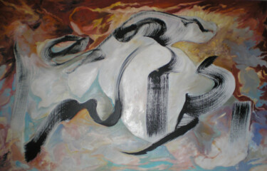 Peinture intitulée "l 'Envol" par Emilienne Moreau-Dechelle, Œuvre d'art originale, Huile