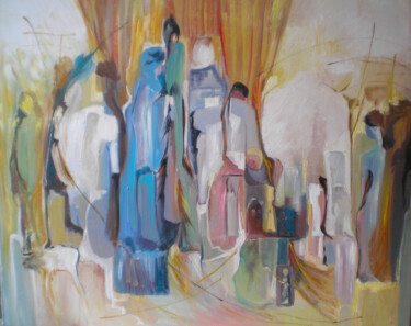 Peinture intitulée "lumières en scène" par Emilienne Moreau-Dechelle, Œuvre d'art originale, Huile Monté sur Châssis en bois