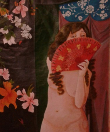 Картина под названием "Ma chambre" - Emilie Rousset, Подлинное произведение искусства, Акрил