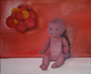 Peinture intitulée "bébé" par Emilie Rousset, Œuvre d'art originale, Huile