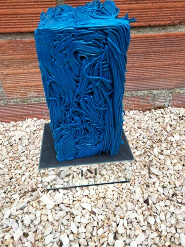 Скульптура под названием "compression hommage…" - Emilio Mortini, Подлинное произведение искусства, Нержавеющая сталь