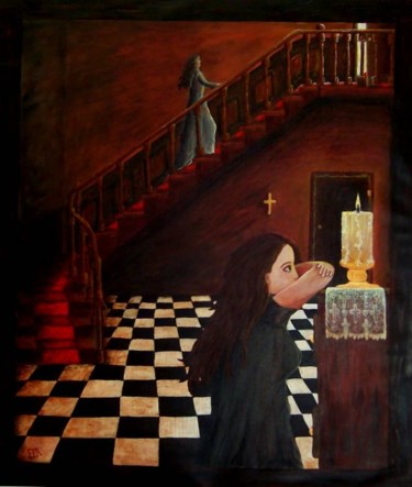 Painting titled "Mourning Death's Do…" by Elisha Miller, Original Artwork