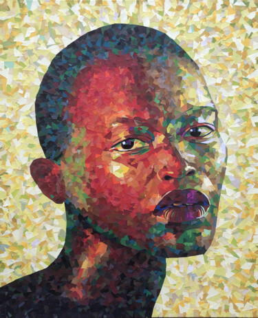 Collages titulada "Colored" por Emily Coubard (Mil.), Obra de arte original, Collages Montado en Bastidor de camilla de made…