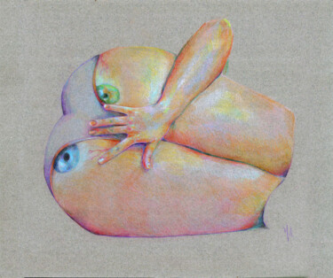 Dessin intitulée "pudeur" par Emily Coubard (Mil.), Œuvre d'art originale, Crayon