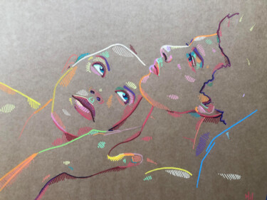 Painting titled "After love" by Emily Coubard (Mil.), Original Artwork, Marker