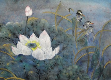 Peinture intitulée "Lotus" par Emily Helstroffer, Œuvre d'art originale, Autre