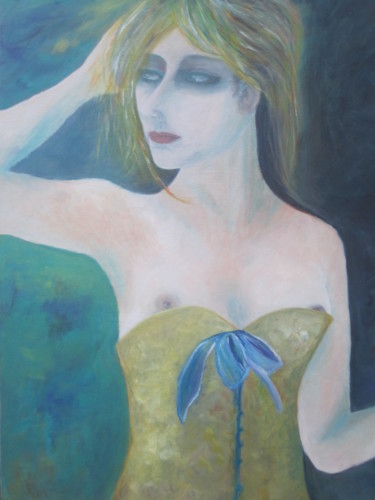 Peinture intitulée "Femme au bustier I" par Emily Helstroffer, Œuvre d'art originale