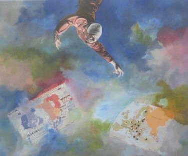 Peinture intitulée "Le monde à l'envers" par Emily Helstroffer, Œuvre d'art originale, Acrylique