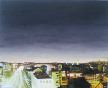 Peinture intitulée "Pollution sur paris" par Emily Helstroffer, Œuvre d'art originale, Acrylique
