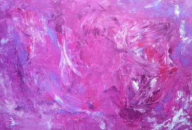 Painting titled "Pink" by Emily Starck, Original Artwork, Acrylic Mounted on Wood Stretcher frame