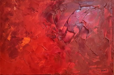 Peinture intitulée "Red" par Emily Starck, Œuvre d'art originale, Huile Monté sur Châssis en bois