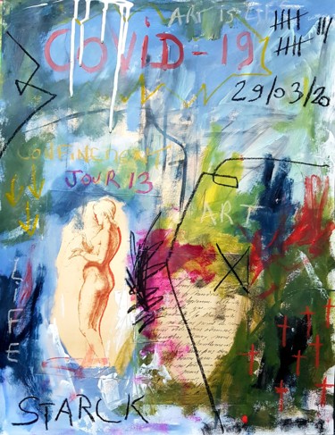 Collagen mit dem Titel "ART is life" von Emily Starck, Original-Kunstwerk, Acryl