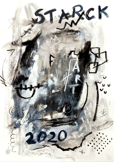 Disegno intitolato "Sans 53" da Emily Starck, Opera d'arte originale, Gouache