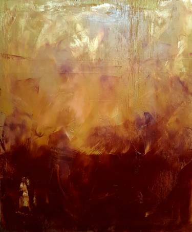Painting titled "Ciel d'Automne" by Emily Starck, Original Artwork, Oil