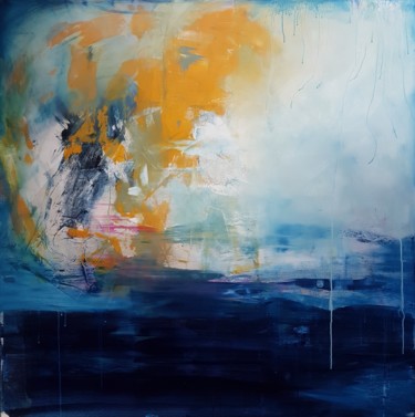 Картина под названием "Seconde vague" - Emily Starck, Подлинное произведение искусства, Акрил Установлен на Деревянная рама…