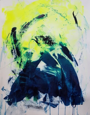 Malerei mit dem Titel "Le soleil en haut d…" von Emily Starck, Original-Kunstwerk, Acryl